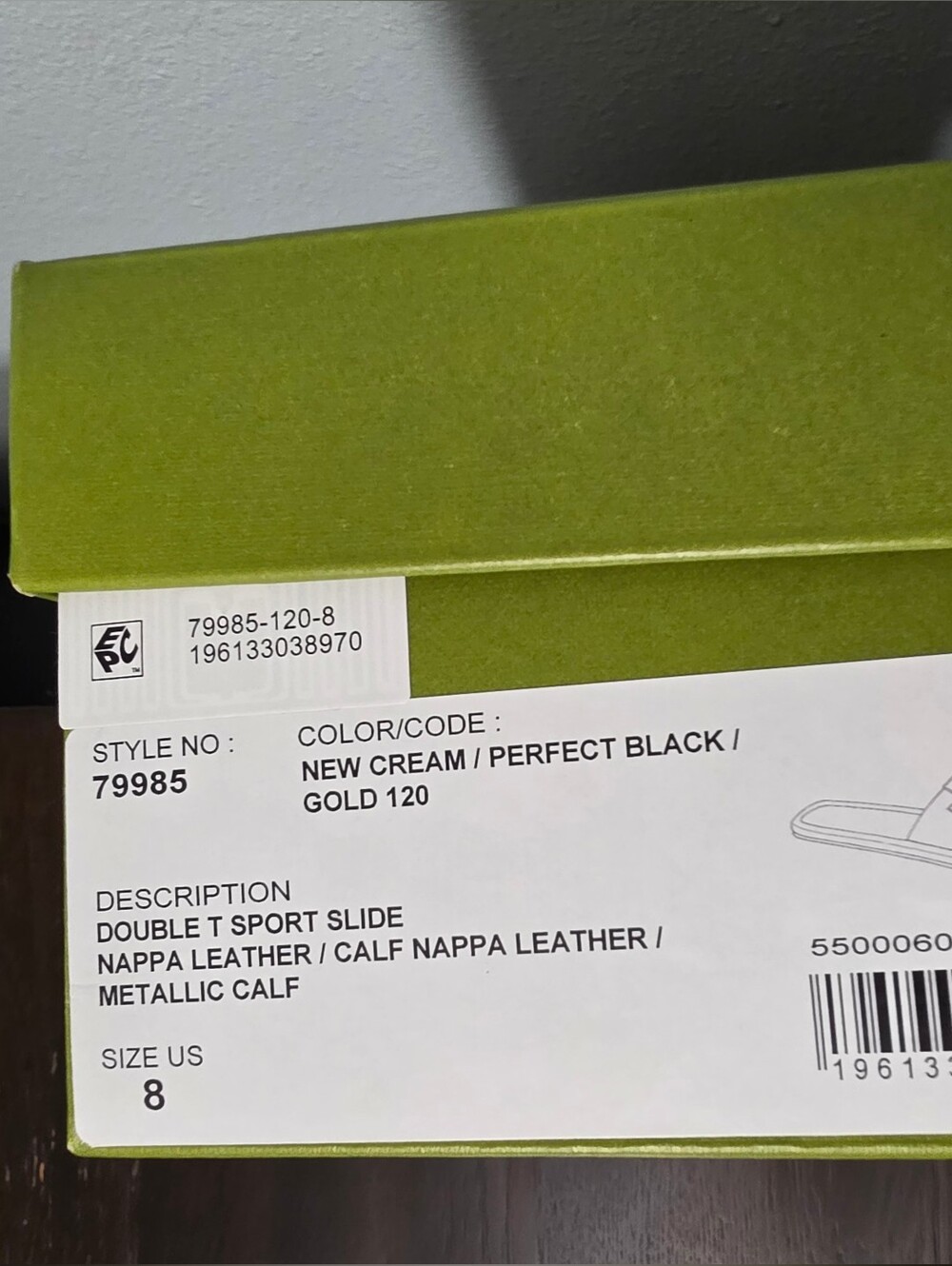 Tory Burch Double T Slide Cream Gold/Black